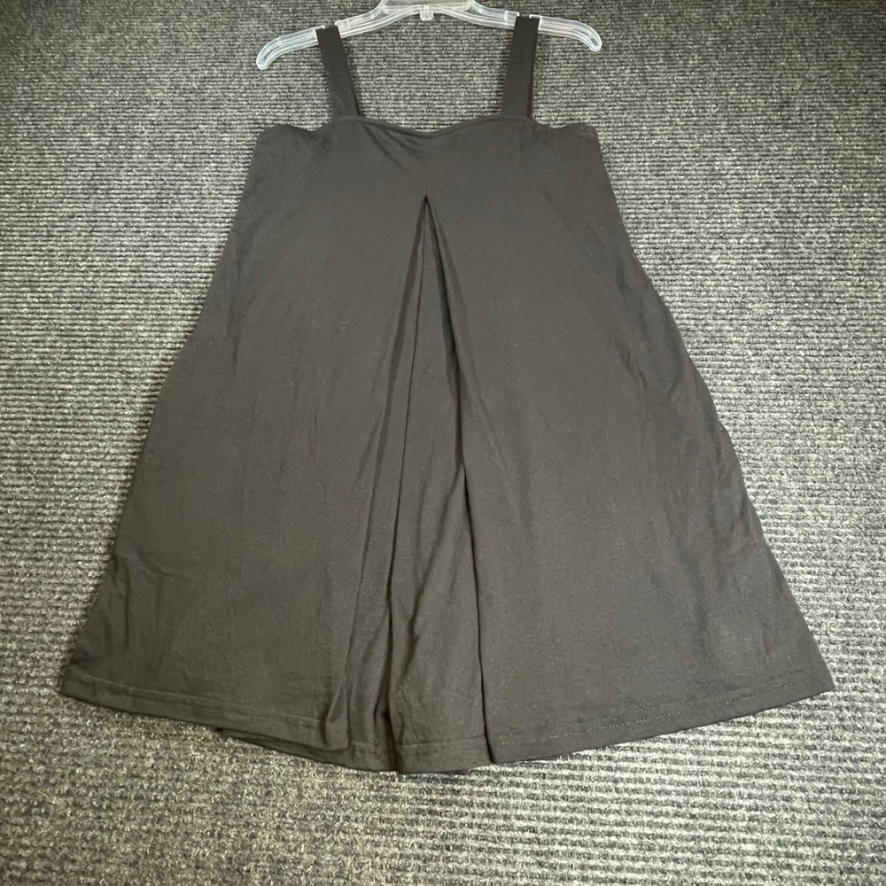 Black‎ Sleeveless Pleated Front Romper with Pockets Small Casual Jersey Jumpsuit